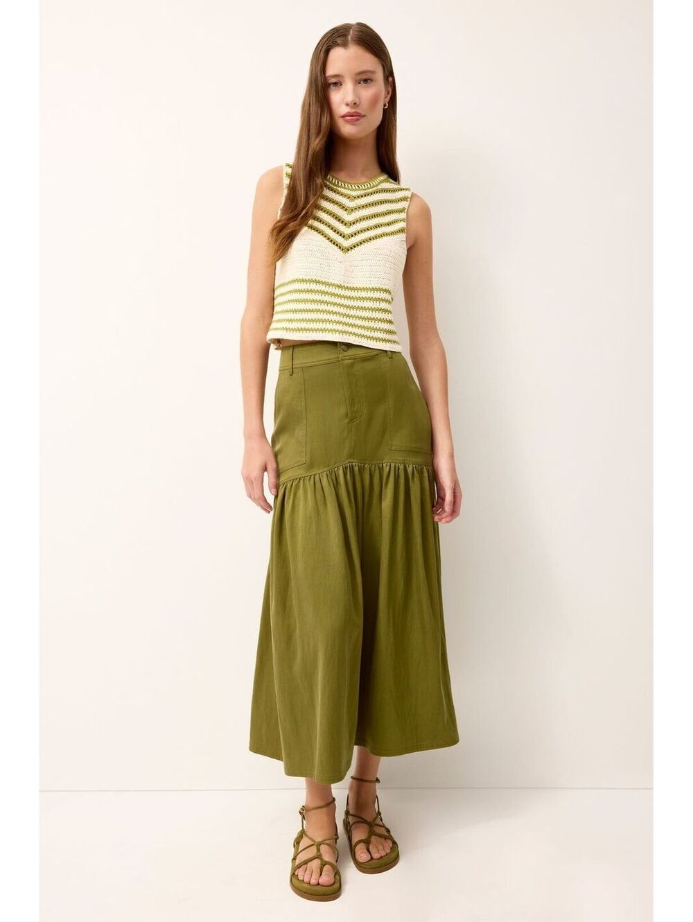45. MARIE OLIVER |  Sophie Skirt in Ivy ✦  $325